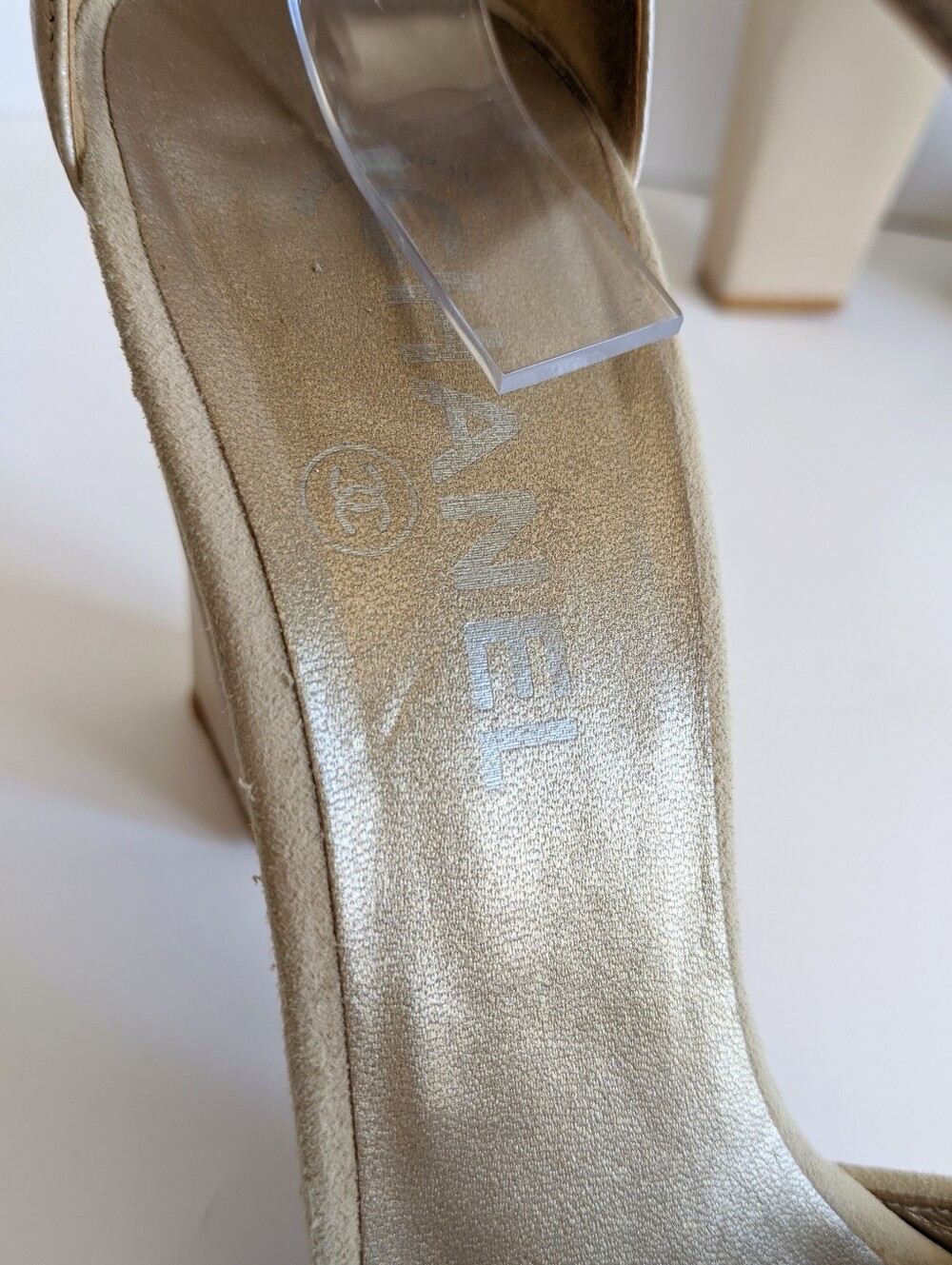 VINTAGE CHANEL Chain Heels 38.5 - Picture 8 of 16